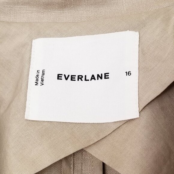 Everlane The Linen Double Breasted Blazer in Khaki Relaxed Fit Plus Size16 $198 - Picture 11 of 16